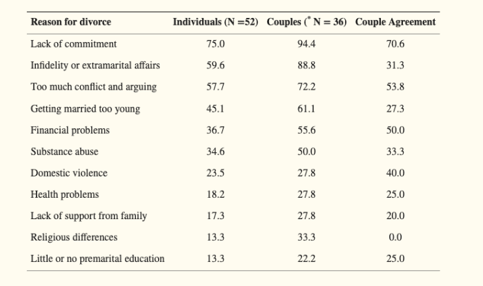 Infidelity and extramarital affairs is the 2nd most reason for divorce