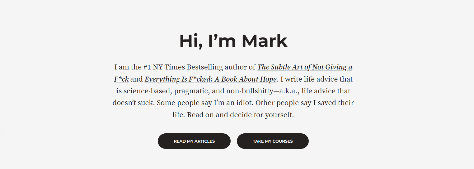Mark Manson blog on life