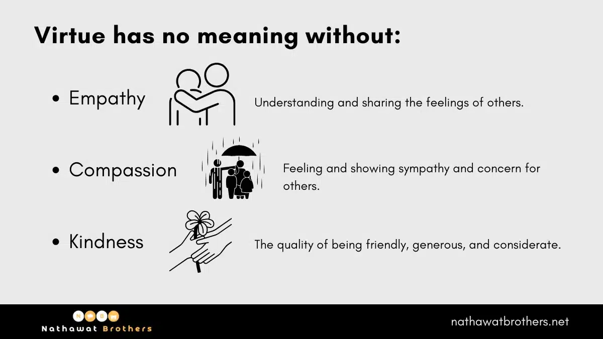 Virtue has no meaning without Empathy, Compassion, and Kindness.