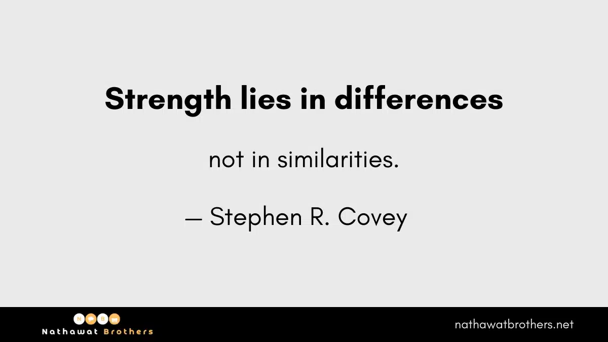 Wisdom from Stephen R. Covey on respecting others through accepting others.